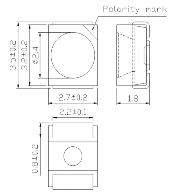 Outer Dimention(Fllat Lens)