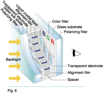 4. The arrangement of the molecules