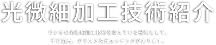 光微細加工技術紹介 ウシオの光微細加工技術を支えている技術として、干渉露光があります。