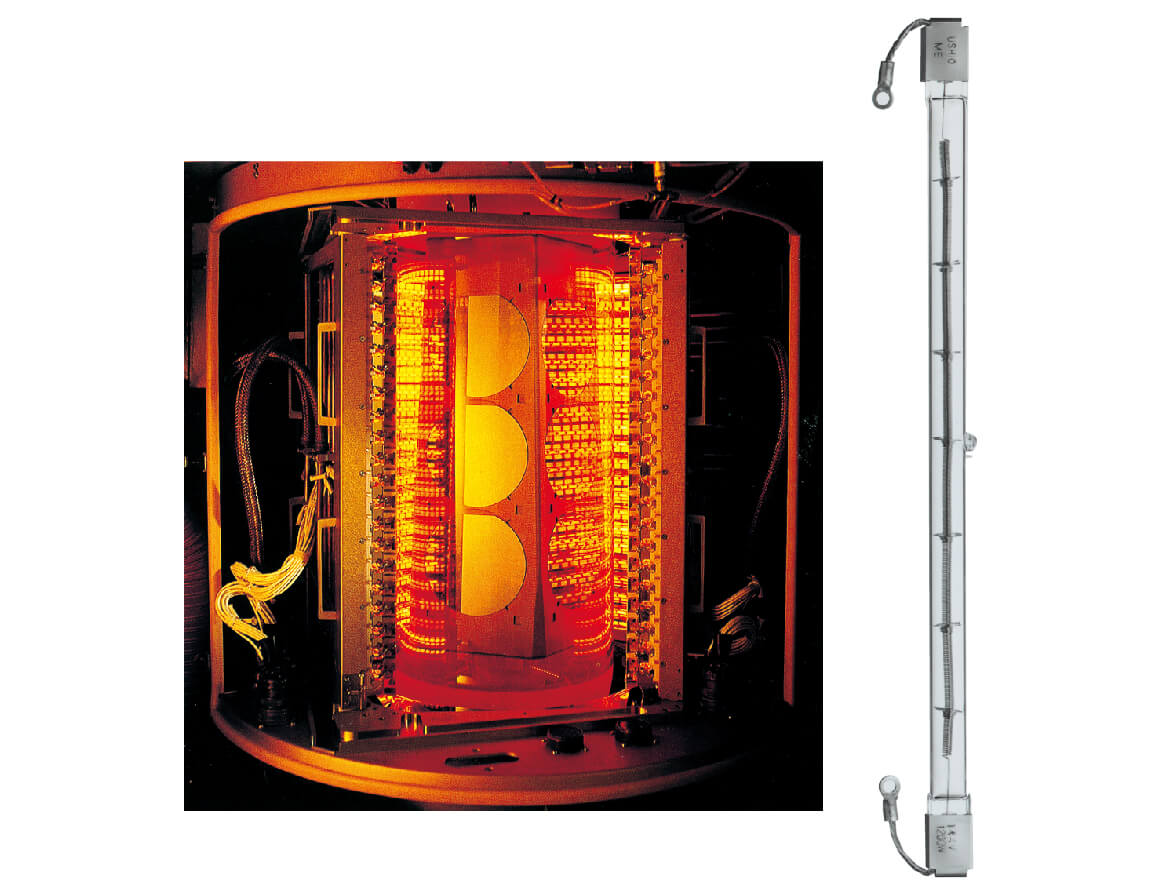半導体用ハロゲンヒーター半導体用エピタキシャル結晶膜成長装置に内蔵された。